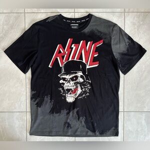 RS1NE Skull Graphic T-shirt - Black / Grey / White / Red, Medium